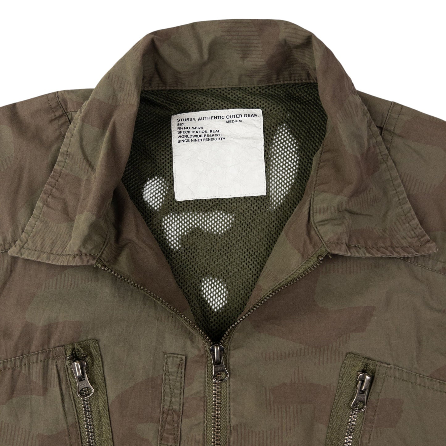 Vintage Stussy Camo Zip Up Jacket Size L