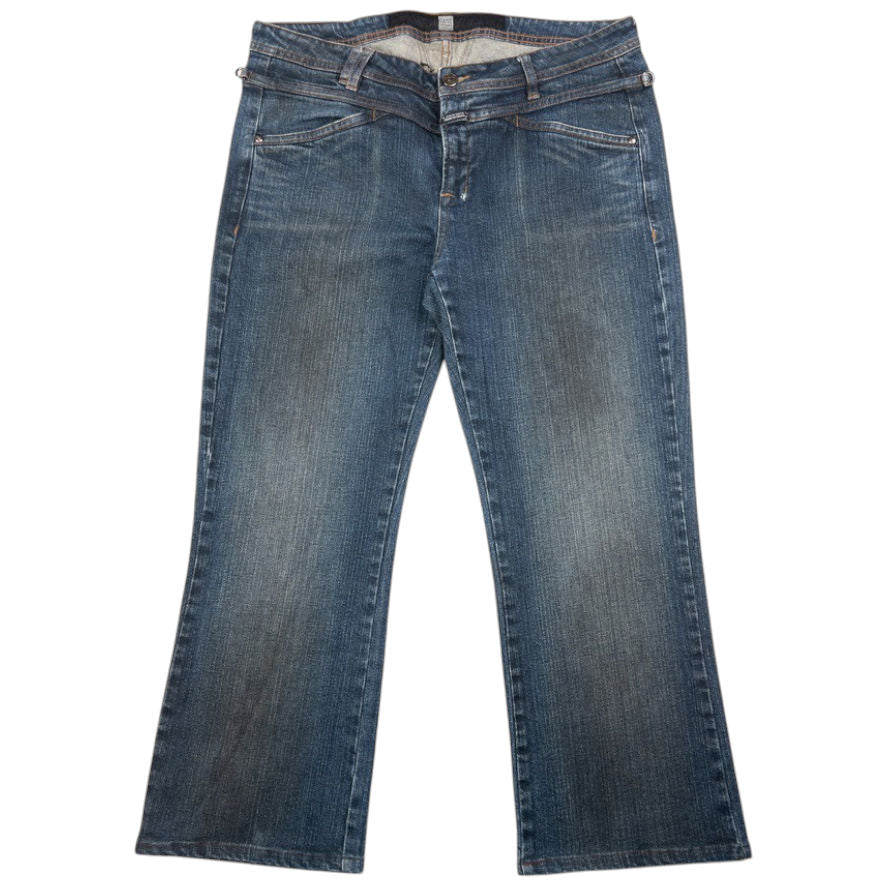 Vintage Marithe + Francois Girbaud Graphic Cropped Denim Jeans Size W36