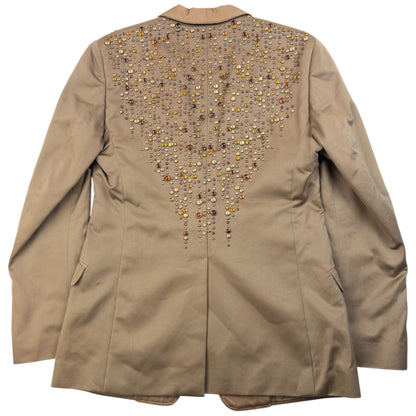 Vintage 2000s Dolce & Gabbana Embellished Blazer Jacket Size M | Medium, Brown