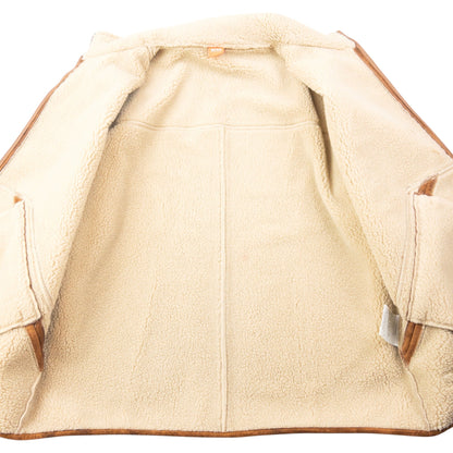 Vintage 90s Hugo Boss Fleece Lined Suede Jacket Size XL | XL, Brown