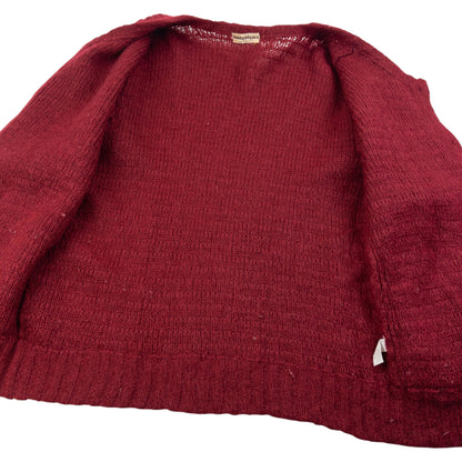 Vintage 80s Issey Miyake Wool Knit Cardigan Size M | Medium, Red