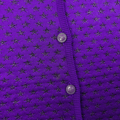 Vintage 90s Gianni Versace Star Pattern Wool Cardigan Womens Size S | Small, Purple