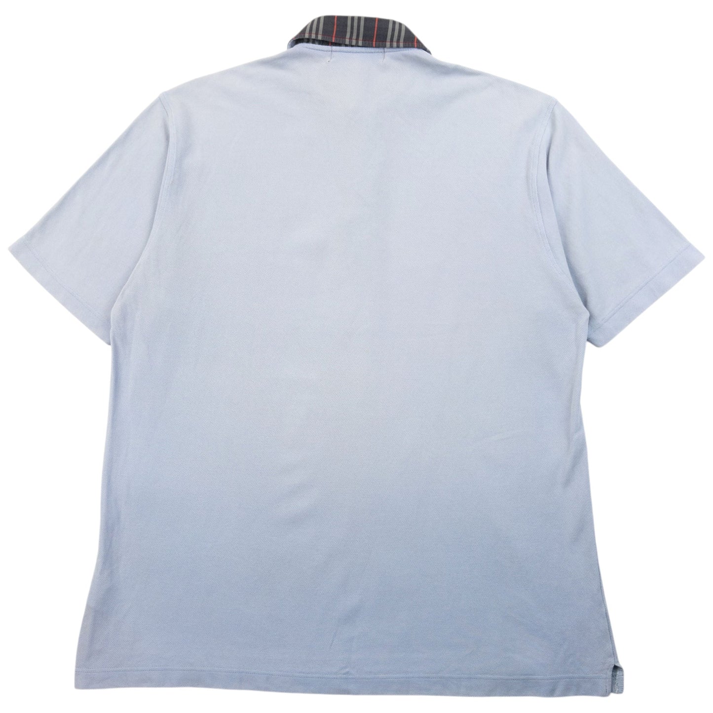 Vintage 90s Burberry Nova Check Collar Polo Shirt Size M | Medium, Blue