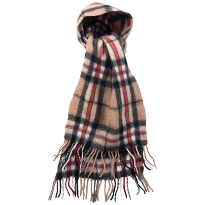 Vintage Burberry Nova Check Wool Tassel Scarf | O/S, Beige