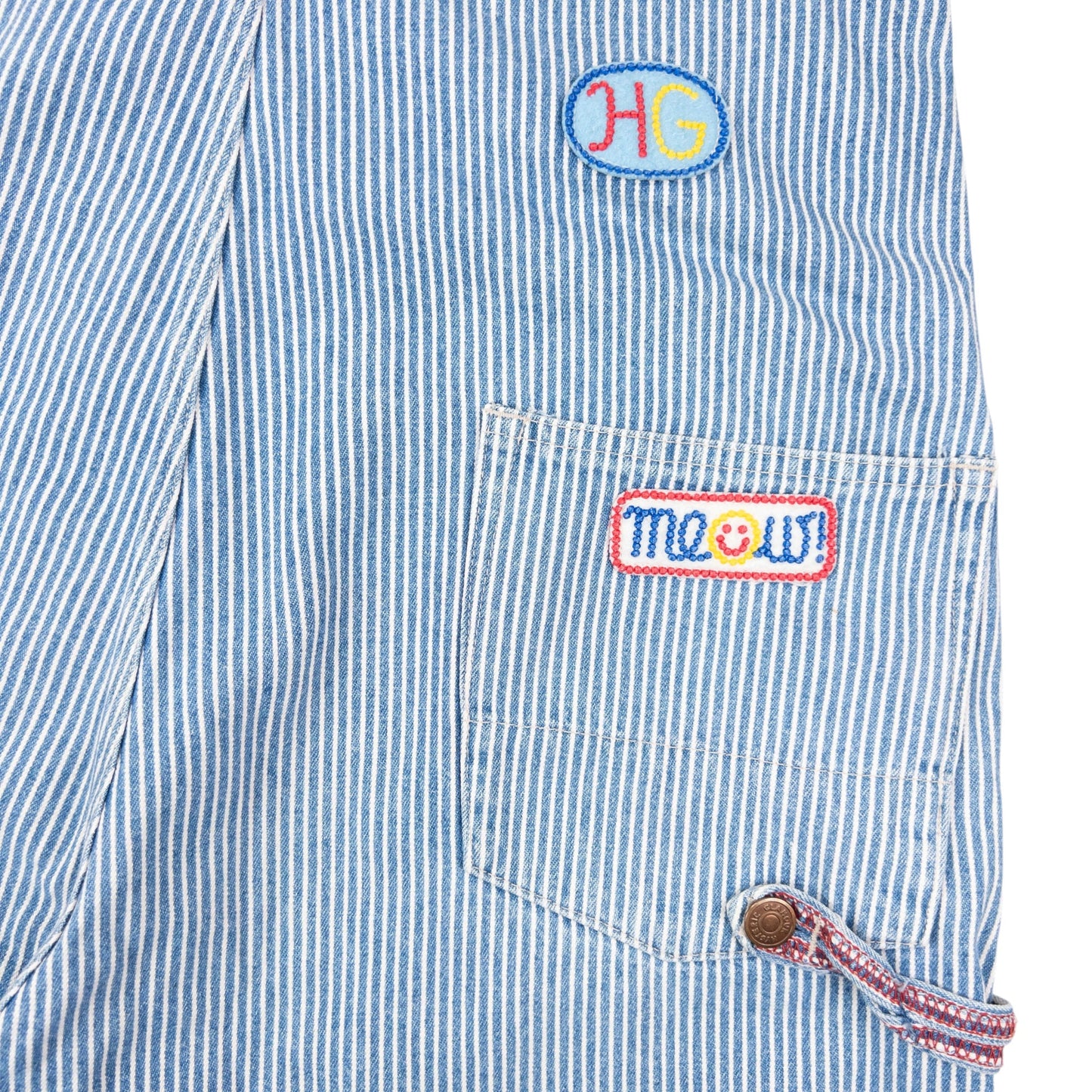 Vintage 90s Hysteric Glamour Embroidered Denim Dungarees Size S | Small, Blue