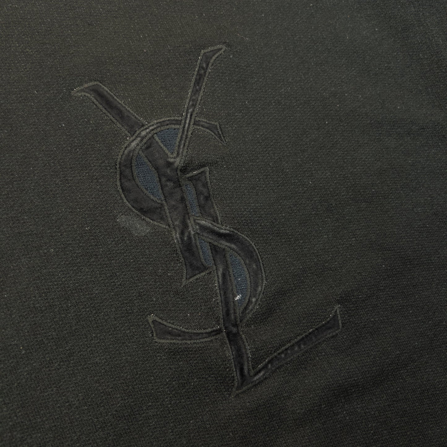 Vintage 80s YSL Yves Saint Laurent Embroidered Sweatshirt Size S | Small, Black