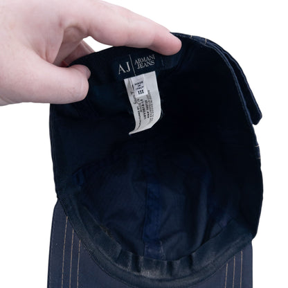 Vintage 2000s Armani Jeans Button Back Embroidered Hat