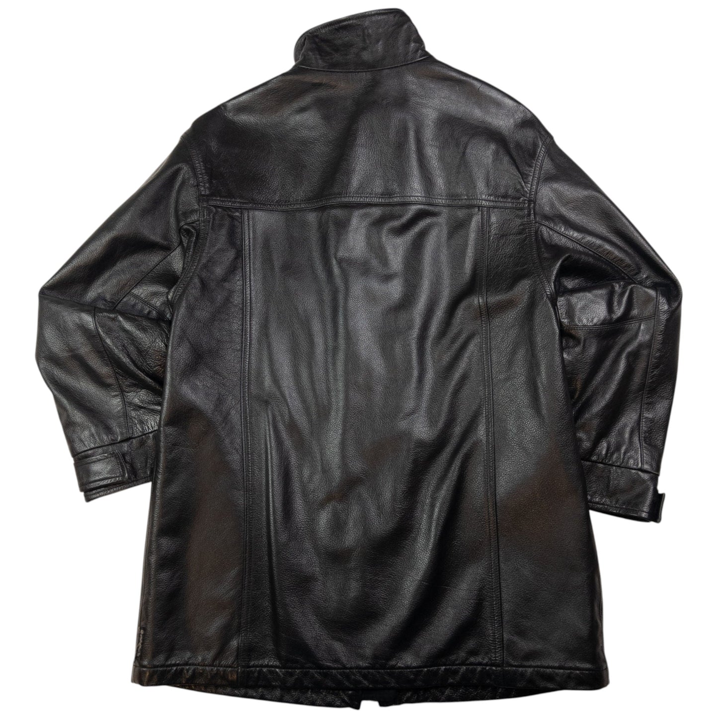 Vintage Armani Jeans Zip Up Leather Jacket Size M