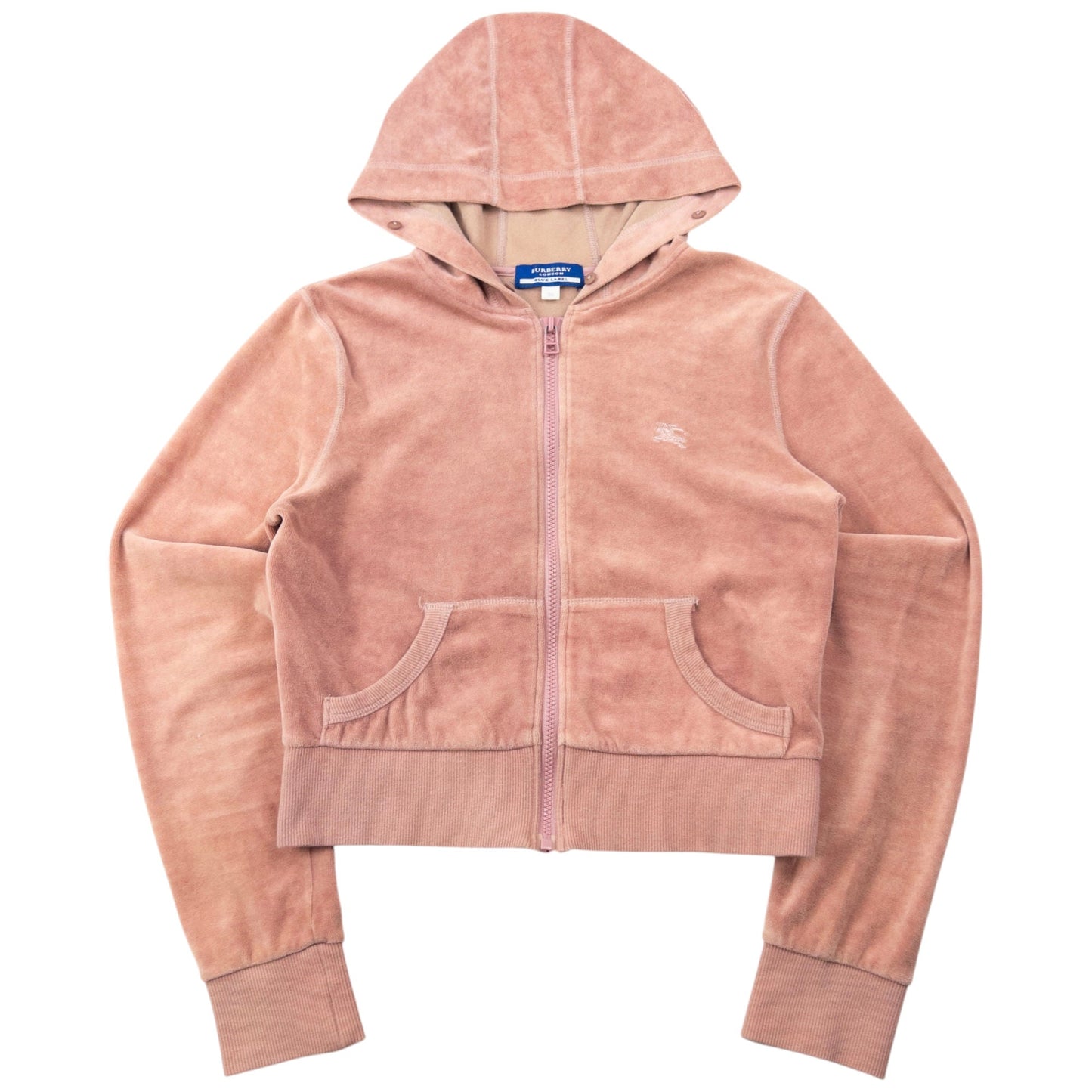 Vintage 2000s Burberry Blue Label Velour Zip Up Hoodie Womens Size S | Small, Multicoloured