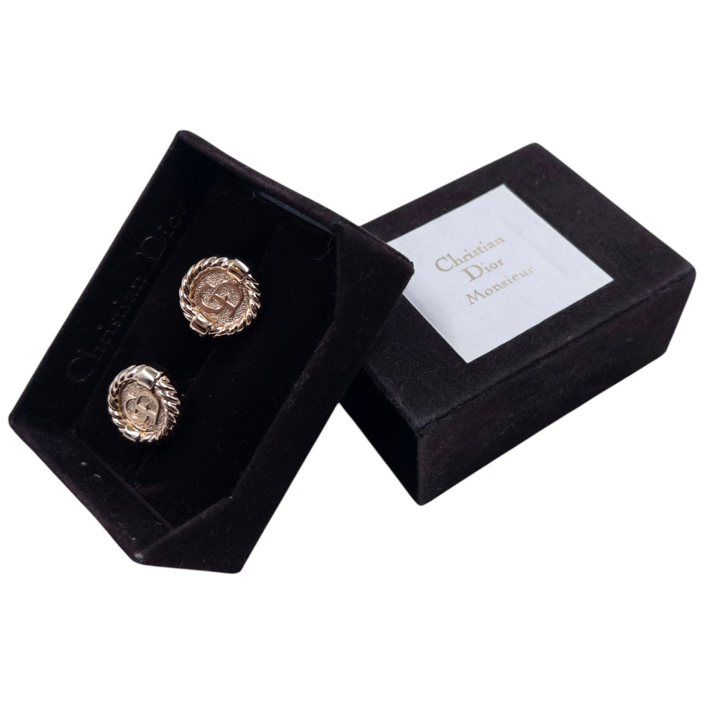 Vintage 90s Dior Embossed Cufflinks | O/S, Gold