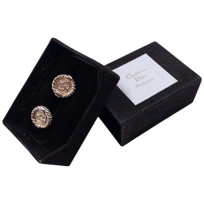 Vintage 90s Dior Embossed Cufflinks | O/S, Gold