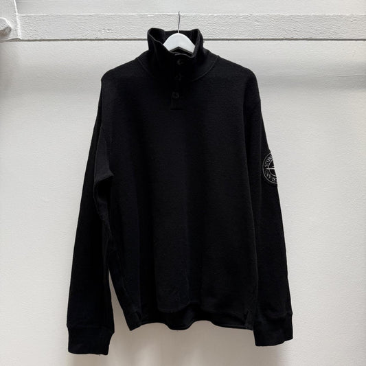 Mid 00’s Stone Island Logo Knit Jumper in Black (L) | Large, Black