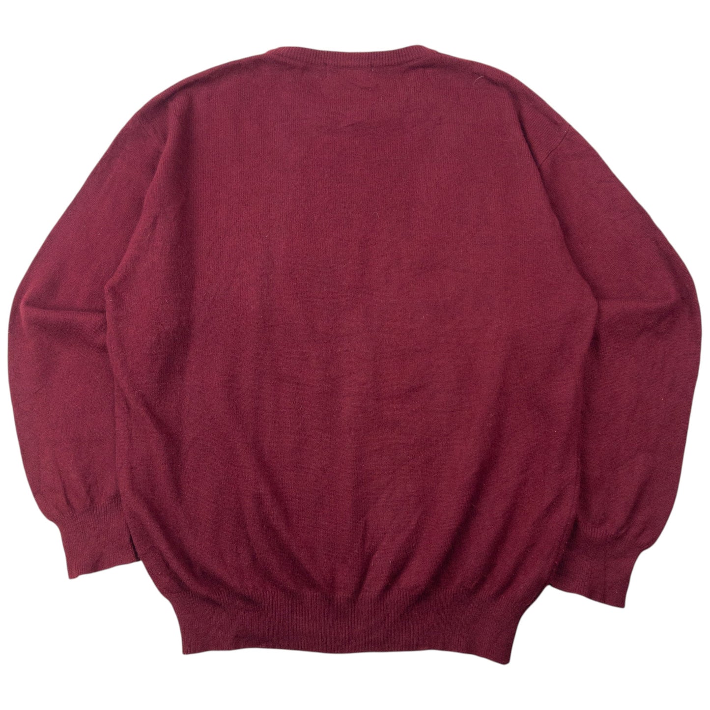 Vintage 90s YSL Yves Saint Laurent Wool Jumper Size L | Large, Burgundy