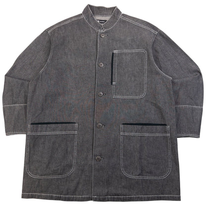 Vintage 2000s Issey Miyake Long Sleeve Button Up Denim Jacket Size L | Large, Grey
