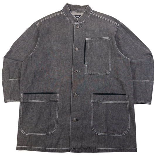 Vintage 2000s Issey Miyake Long Sleeve Button Up Denim Jacket Size L | Large, Grey