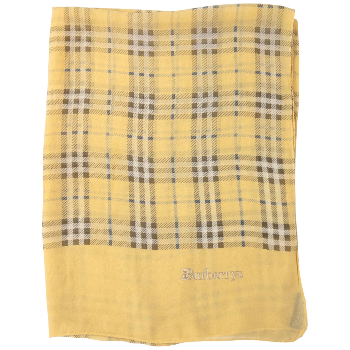 Vintage Burberry Nova Check Sheer Silk Scarf