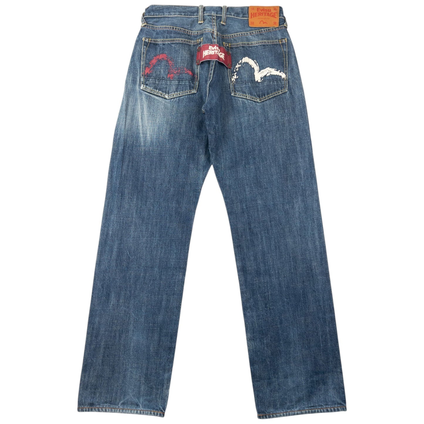Vintage 2000s Evisu Heritage Double Gull Japanese Denim Jeans Size W30 | W30, Blue
