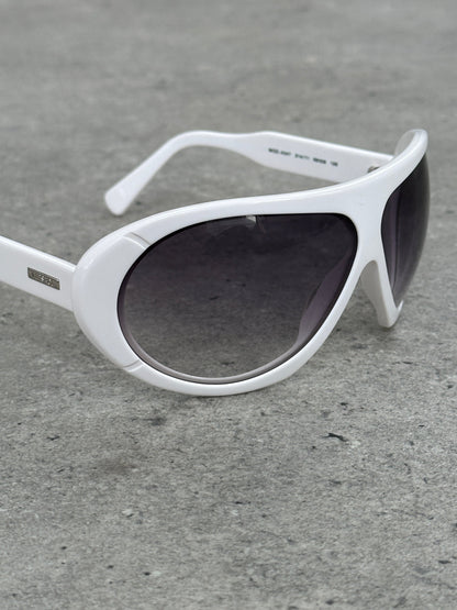 Versace 2000s Oversized Shield Logo Sunglasses