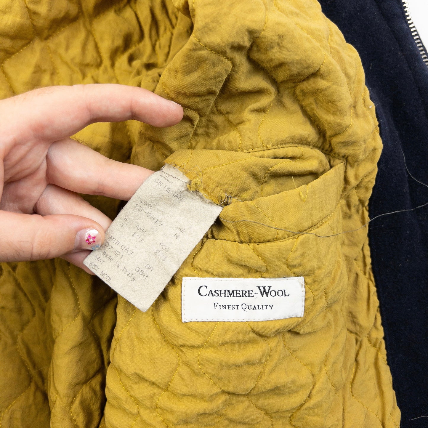 Vintage 90s Hugo Boss Cashmere Bomber Jacket Size L | Large, Navy