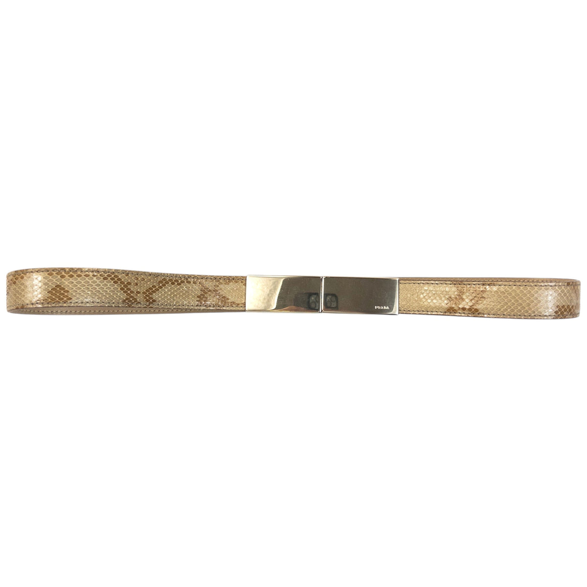 Vintage 2000s Prada Snakeskin Leather Belt Womens Size W25 | O/S, Beige