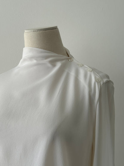 Sportmax 2000s Sheer Crepe High Neck Top - M