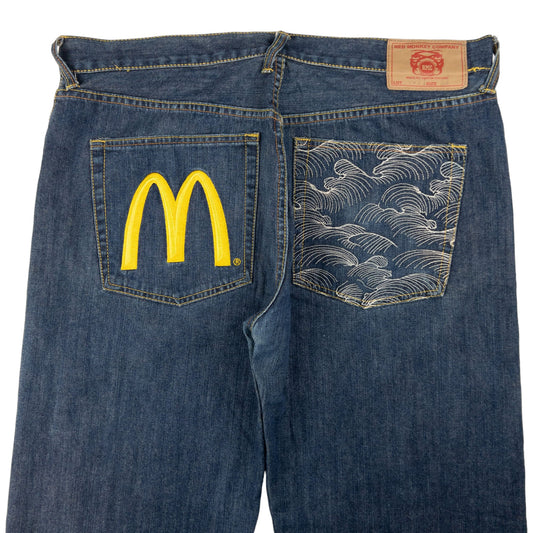 Vintage RMC Red Monkey Company X Mcdonalds Embroidered Denim Jeans Size W39