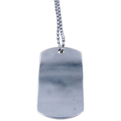 Vintage 2000s Gucci Embossed Dog Tag Necklace | O/S, Grey