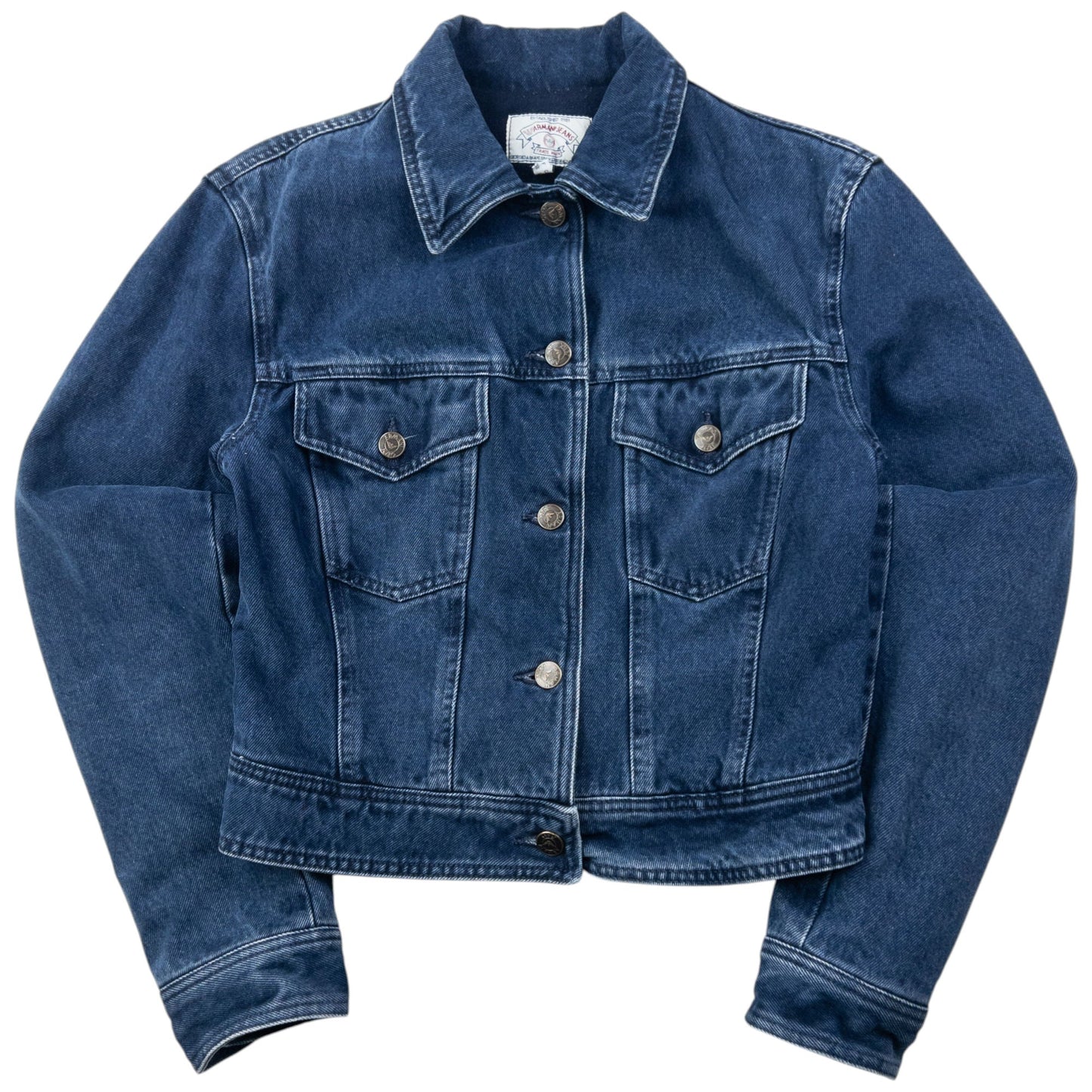 Vintage 90s Armani Jeans Fleece Lined Denim Jacket Womens Size M