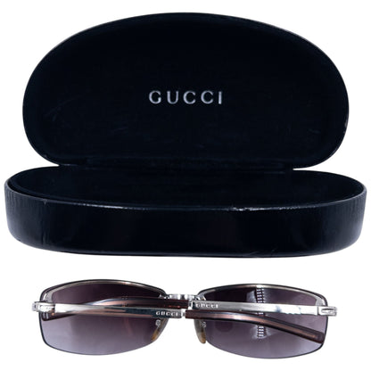 Vintage 90s Gucci Rimless Sunglasses | O/S, Brown