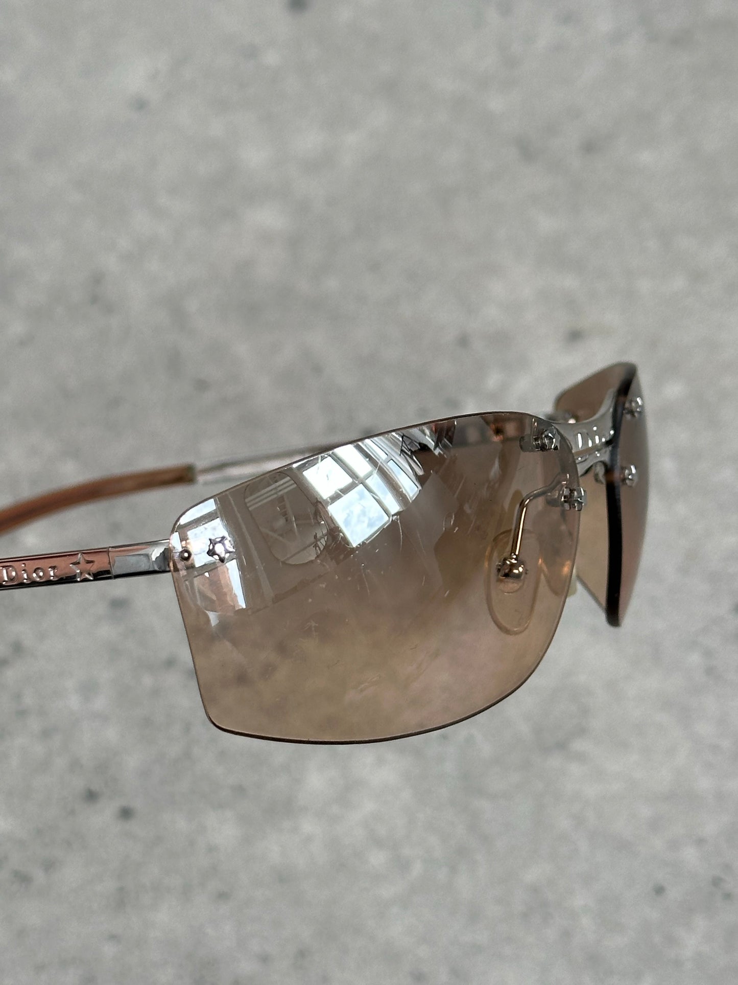 Christian Dior 2000s Mini Pop Rimless Logo Sunglasses