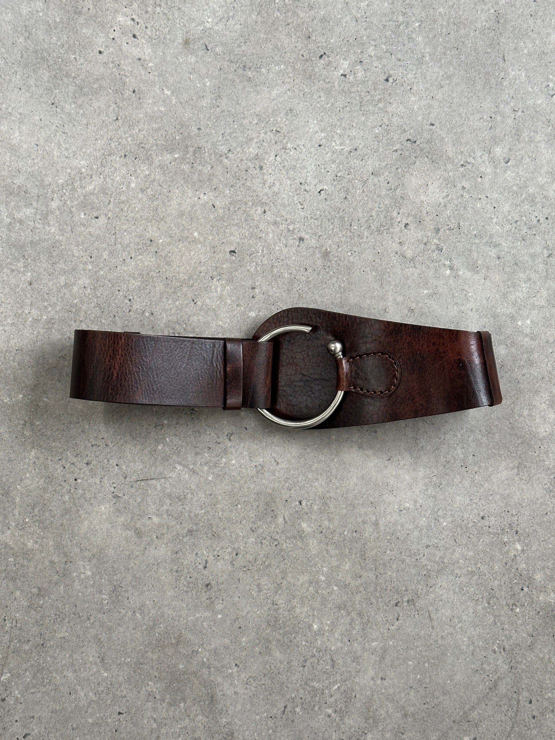 Vintage 2000s Leather Chunky Belt - One size