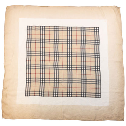 Vintage 90s Burberry Nova Check Sheer Silk Scarf | O/S, Beige