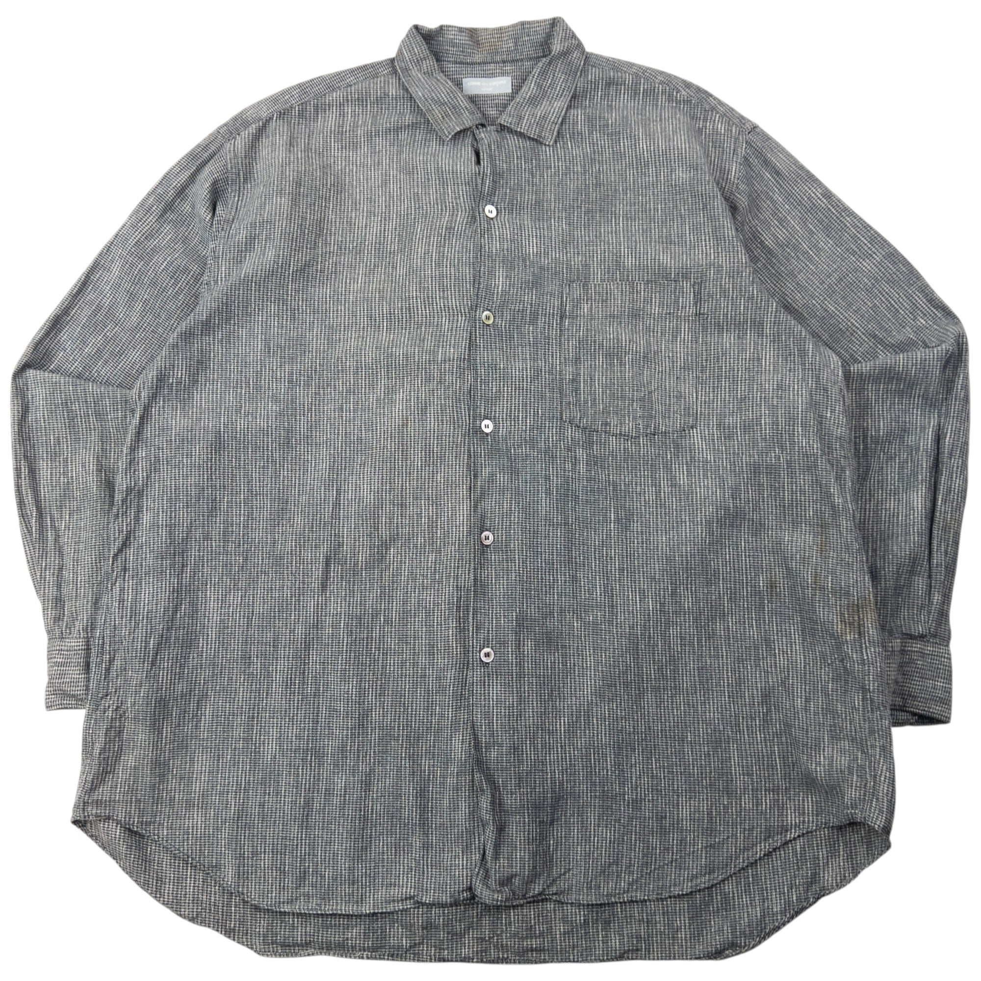 【tricot COMME des GARÇONS】Long shirt 90s Vintage 90s Comme Des Garçons HOMME Long Sleeve Button Up Shirt