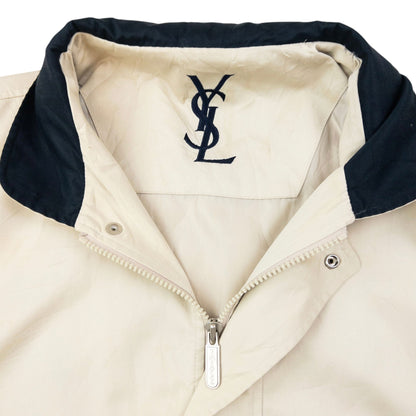 Vintage 90s YSL Yves Saint Laurent Zip Up Jacket Size XL | XL, Cream