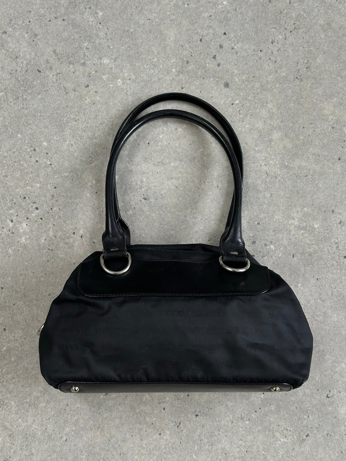Emporio Armani 2000s Nylon Monogram Shoulder Bag