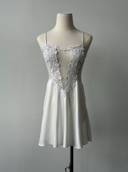 Vintage 2000s Sheer Lace Mini Dress - XS