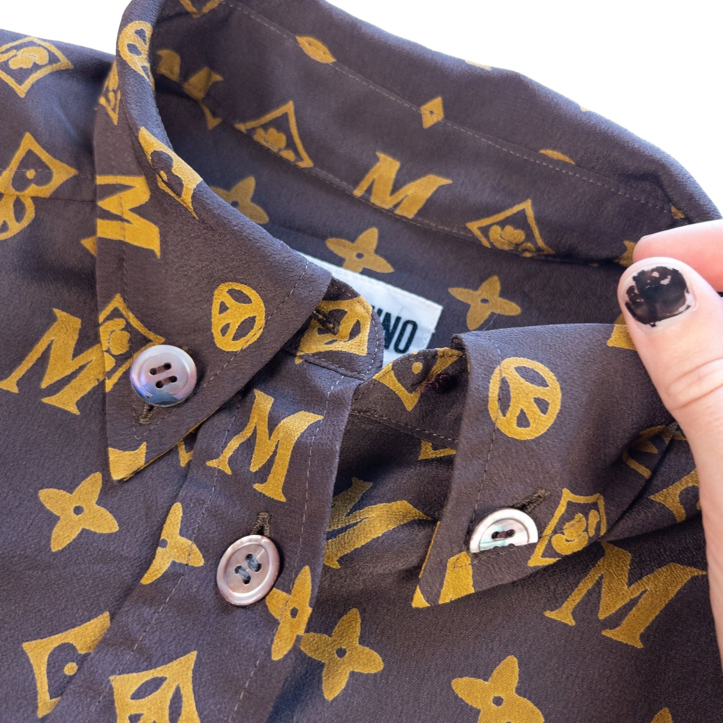 Vintage Moschino Louis Vuitton RIP Button Up Shirt Size M