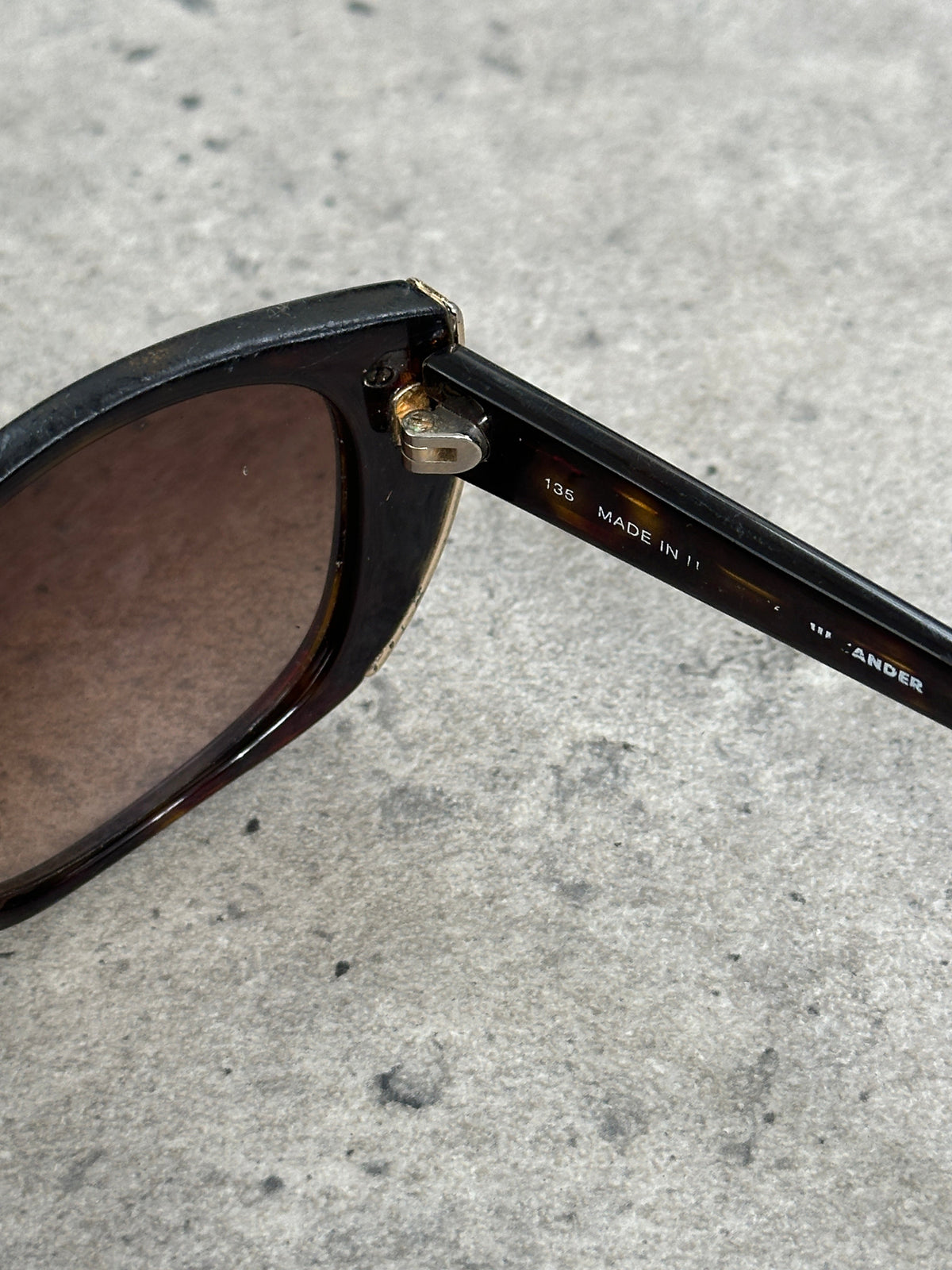 Jil Sander 2000s Tortoiseshell Rectangular Logo Sunglasses