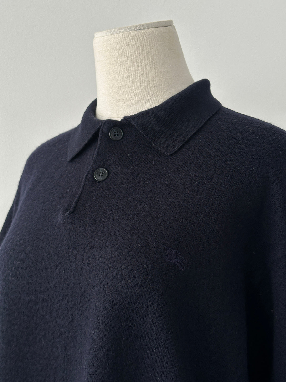 Burberry London 1990s Pure Wool Boxy Polo Jumper - M-L