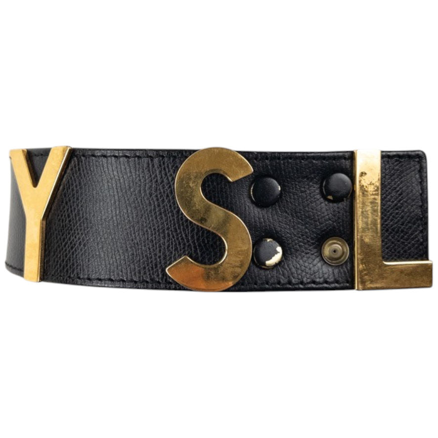 Vintage YSL Yves Saint Laurent Leather Belt Size W28