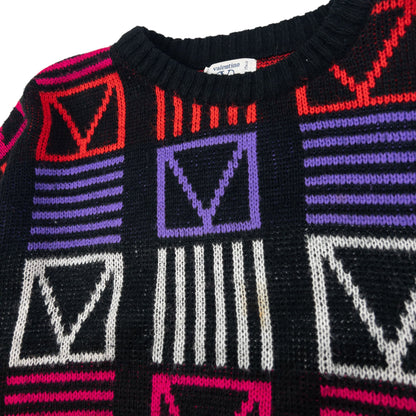 Vintage Valentino Jeans Geometric Knit Jumper Size S