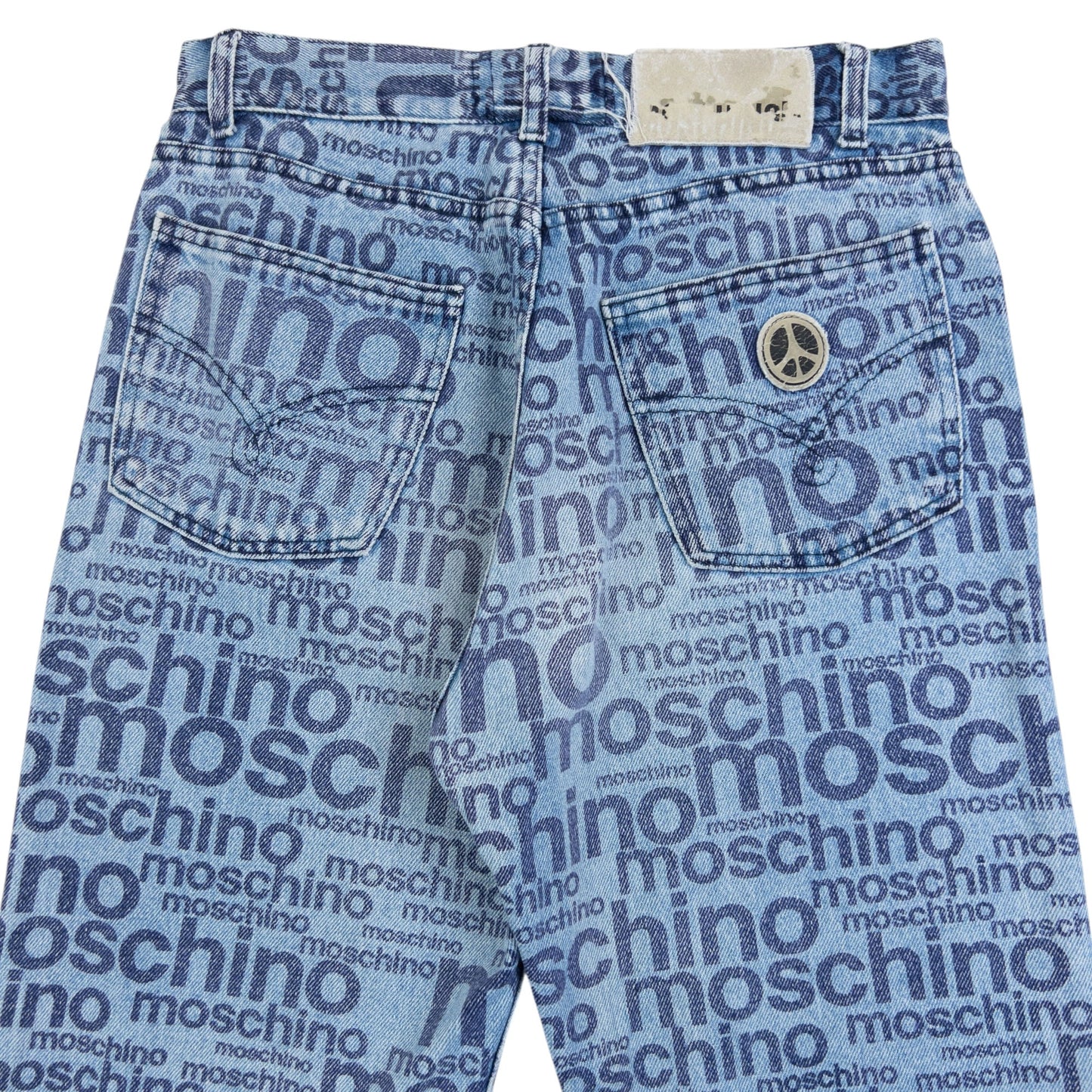Vintage 2000s Moschino Jeans Monogram Denim Jeans Size W28 | W28, Blue