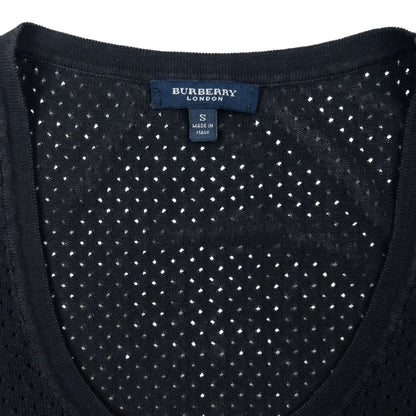 Vintage 2000s Burberry Mesh Vest Top Womens Size L | Large, Black