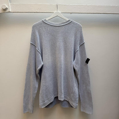 Stone Island Vintage 1990s Green Edge Chunky Knit Jumper – Pale Lilac/Grey (L/XL) | Large, Multicoloured