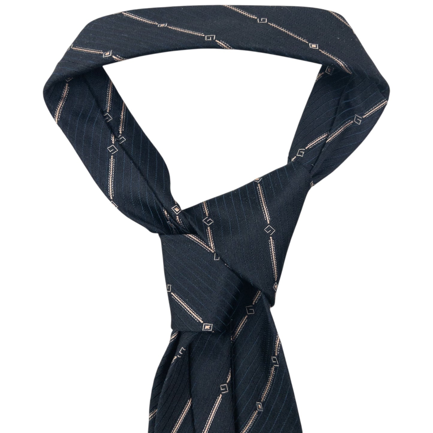 Vintage 2000s Gucci Striped Silk Tie | O/S, Cream