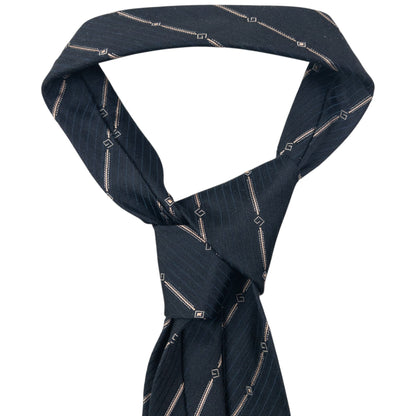 Vintage 2000s Gucci Striped Silk Tie | O/S, Cream