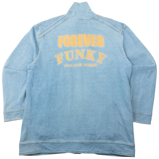 Vintage 2000s Dolce & Gabbana Forever Funky Zip Up Denim Sweatshirt Size M | Medium, Blue