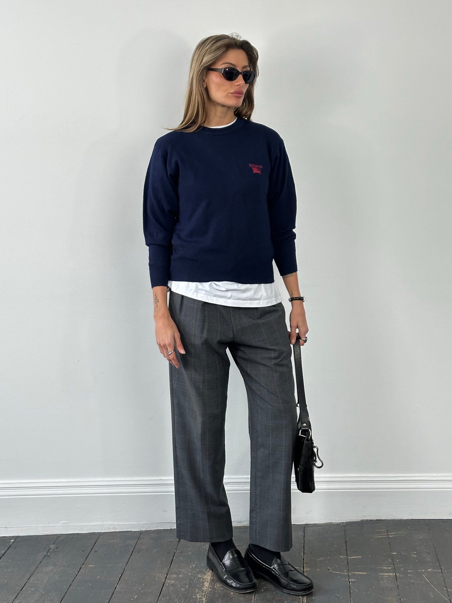 Burberry 1990s Wool Knit Logo Jumper - XS