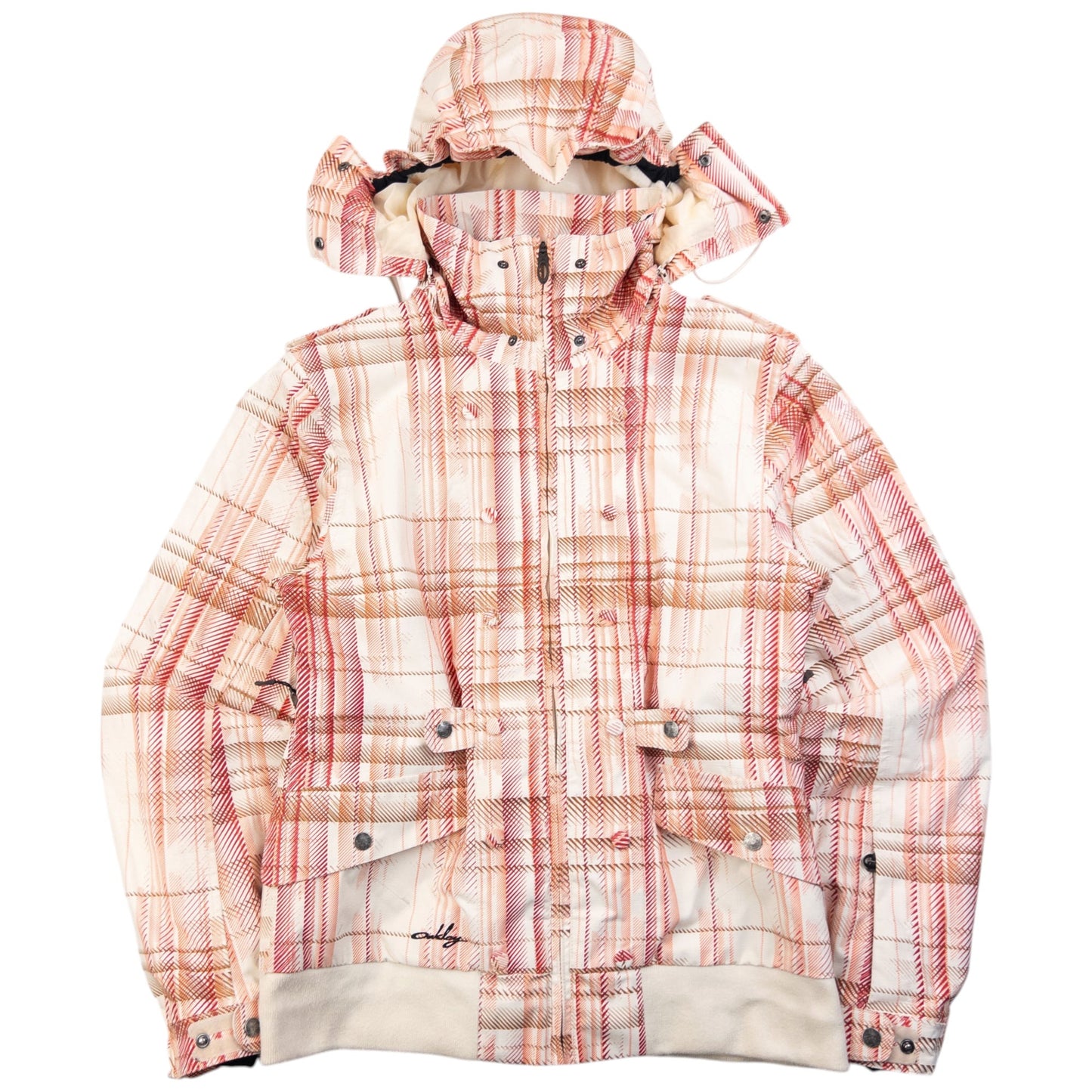 Vintage 2000s Oakley Pattern Zip Up Snowboarding Jacket Womens Size M | Medium, Red