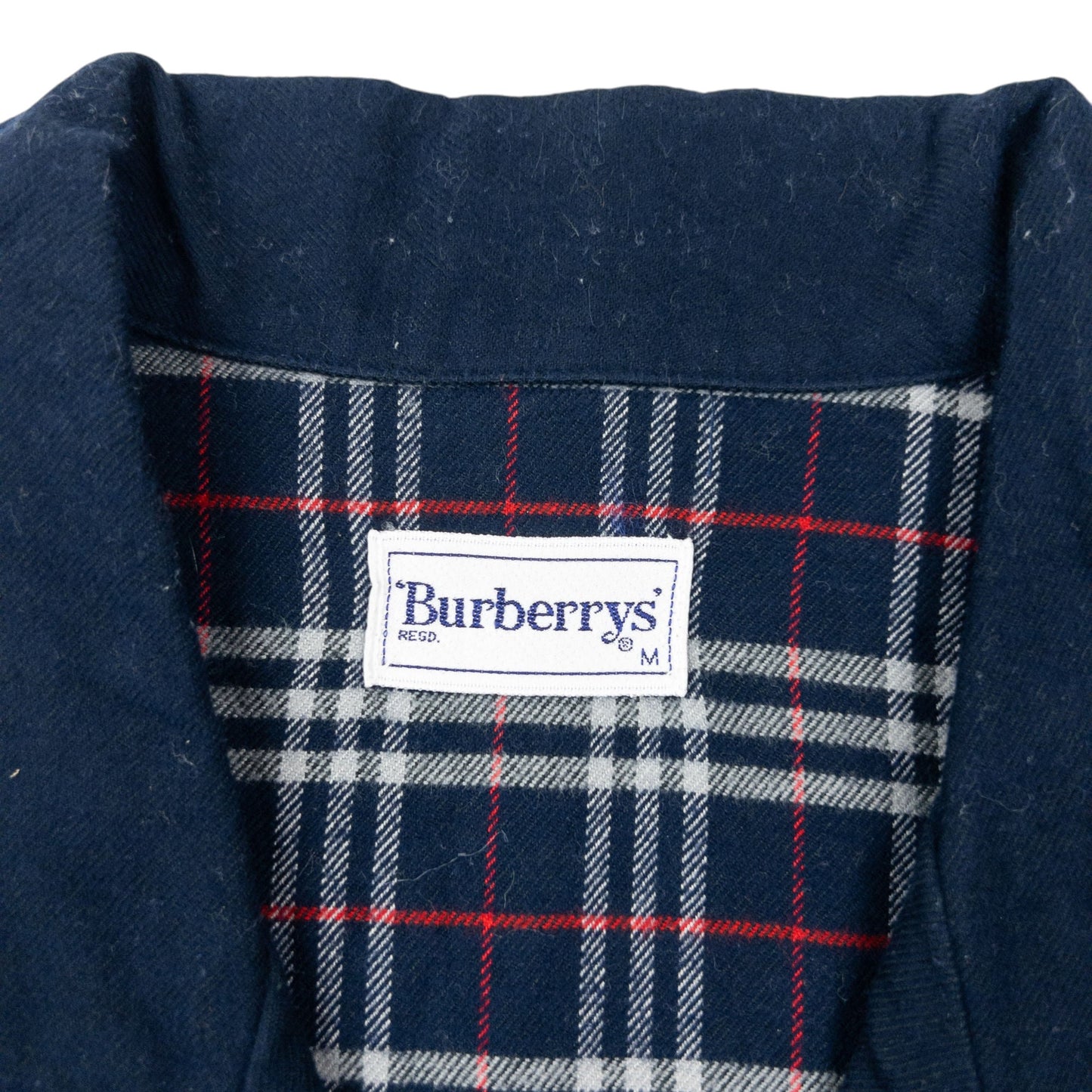 Vintage 90s Burberry Nova Check Long Sleeve Button Up Pyjama Shirt Size M | Medium, Navy